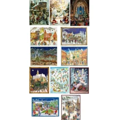 Set Of 12 Richard Sellmer Assorted Large Christmas Advent Calendars 14"