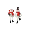 Set Of 2 Sitting Snowman With Hat And Earmuffs Christmas Plush Figures 20"