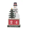 Set Of 3 Snowman Block Countdown Christmas Tabletop Decorations 9.75"