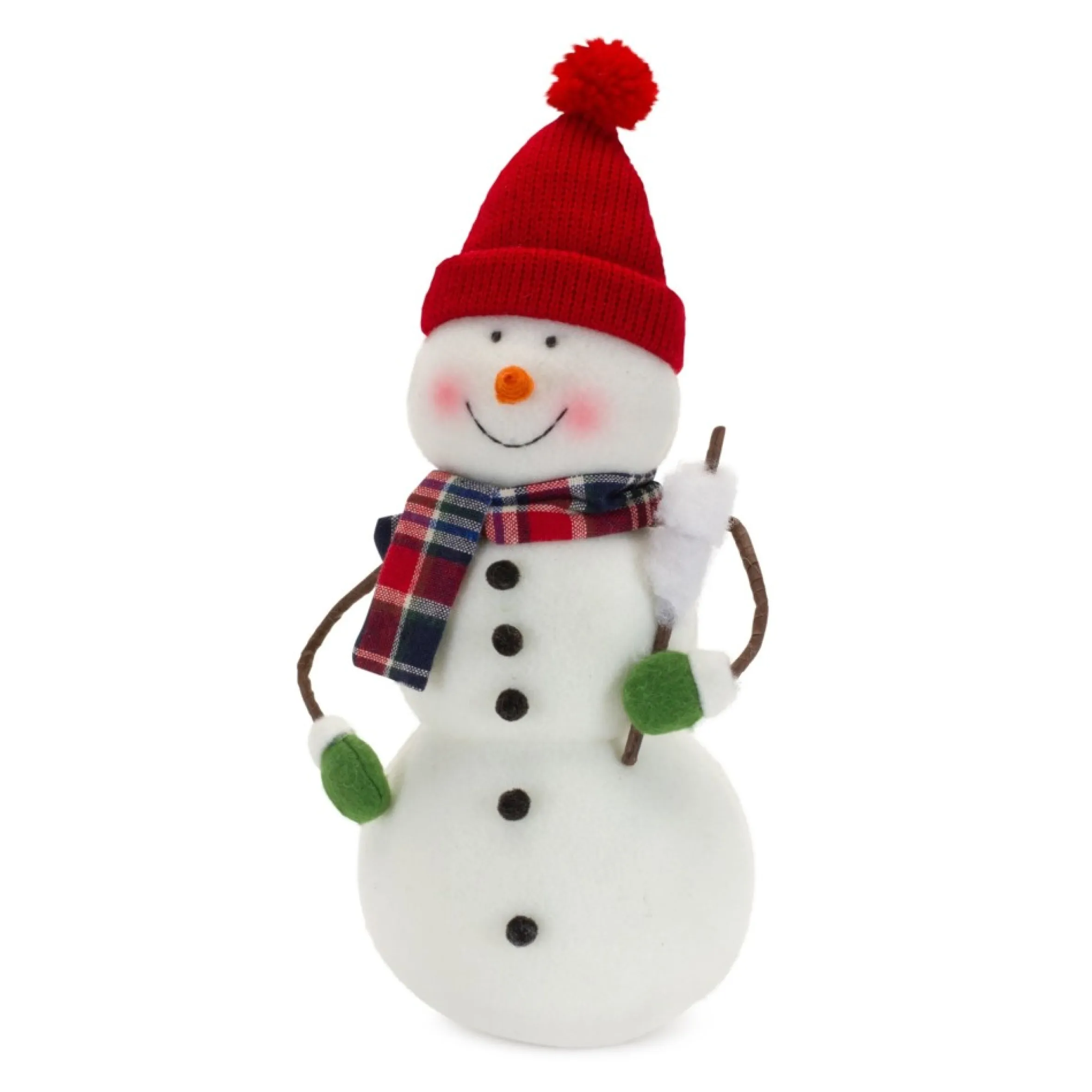 Set Of 4 Snowman With Plaid Scarf Christmas Plush Figures 11"