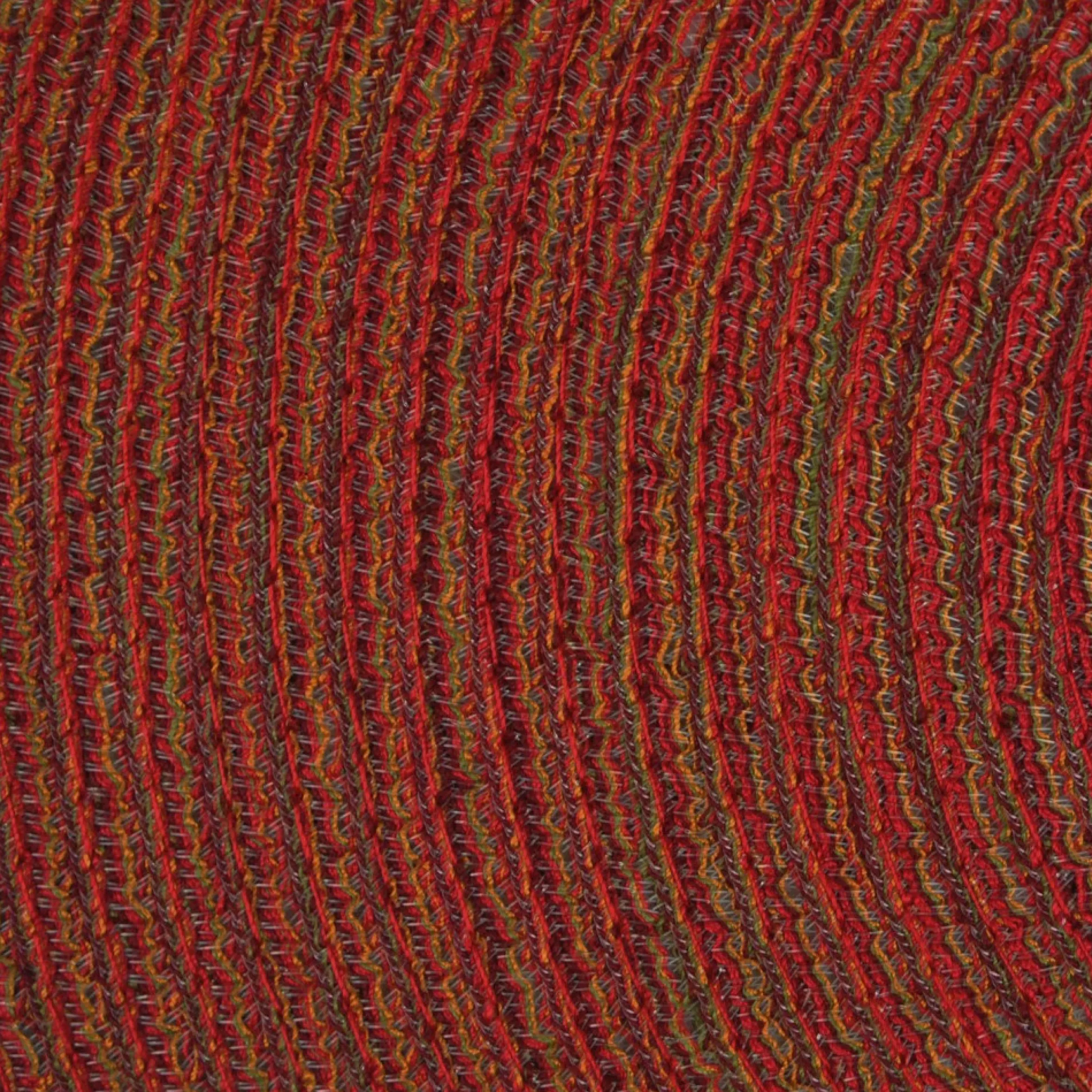 Set Of 6 Variegated Red Round Woven Placemats 15" X 15"