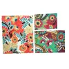Set Of 3 Vibrantly Colored Contemporary Floral Pattern Notebooks 10"