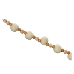 Set Of 2 White And Beige Beaded String Christmas Garlands 5.5' X 1.25"