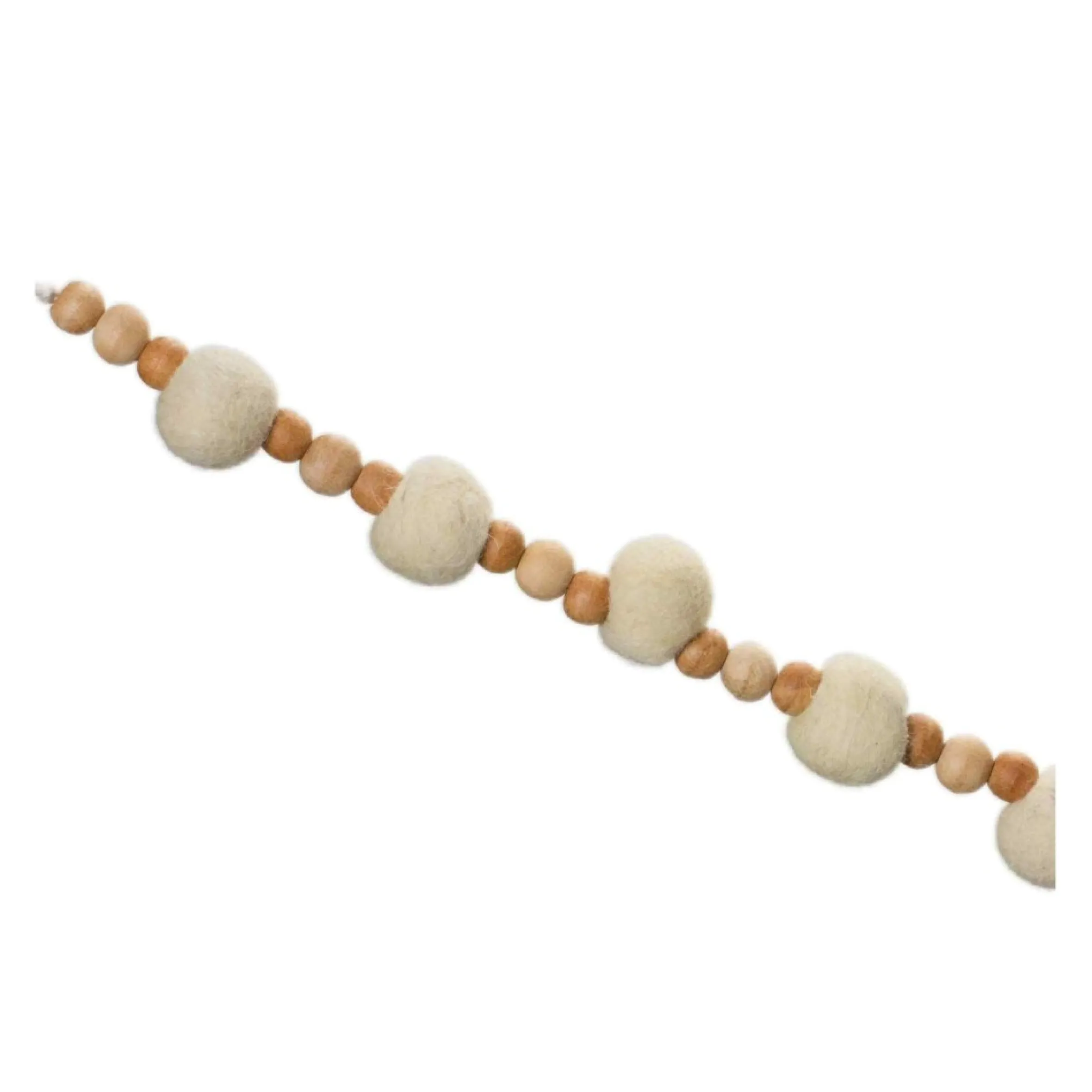 Set Of 2 White And Beige Beaded String Christmas Garlands 5.5' X 1.25"