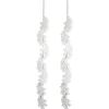Set Of 2 White Hanging Foam Garland Leaves 51"