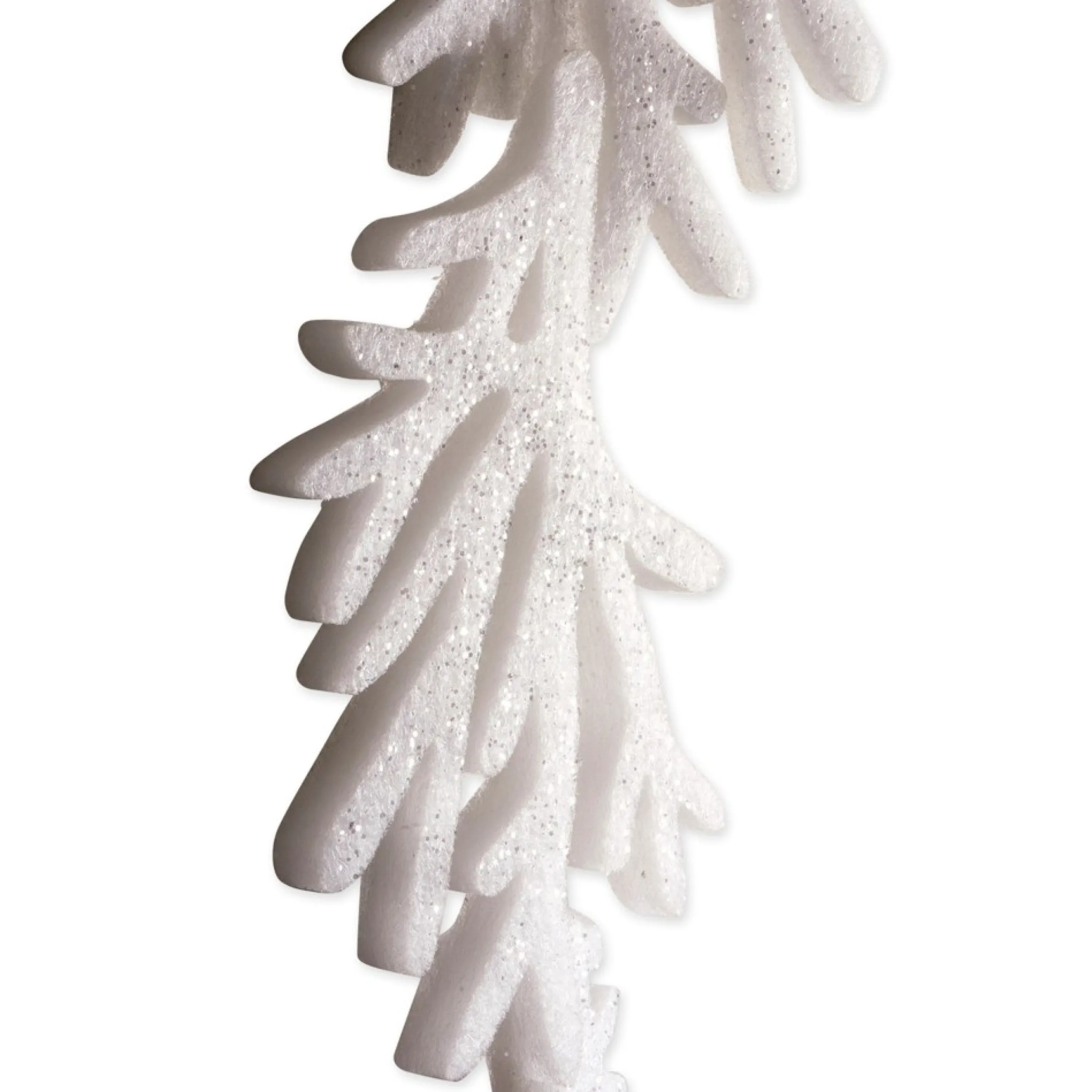 Set Of 2 White Hanging Foam Garland Leaves 51"