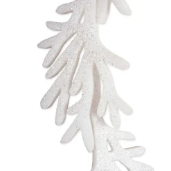 Set Of 2 White Hanging Foam Garland Leaves 51