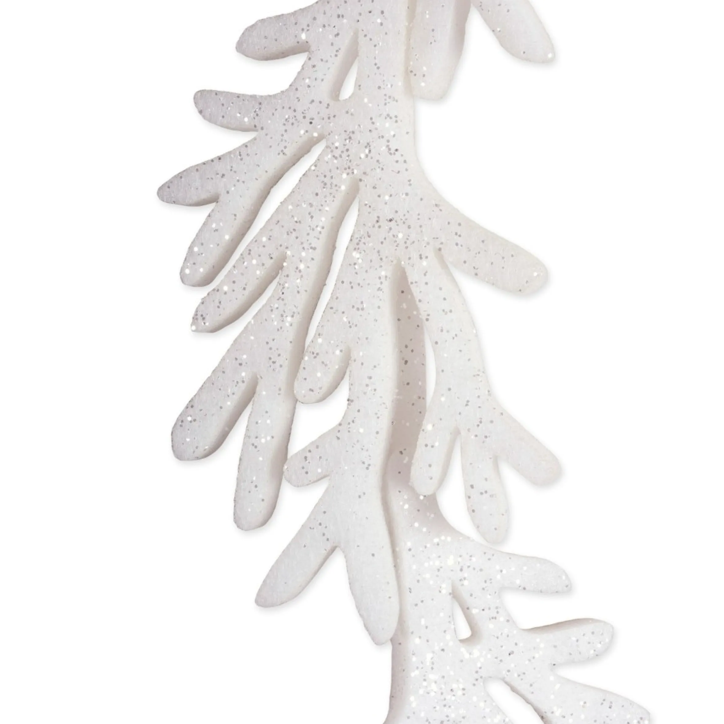 Set Of 2 White Hanging Foam Garland Leaves 51"