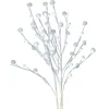 Set Of 3 White Led Lighted Snowball Christmas Sprays 30"