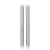 Set 2 Silver Glittered Led Flameless Taper Christmas Candles 11"