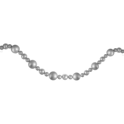 6' Shatterproof Ball 3-Finish Silver Splendor Christmas Garland