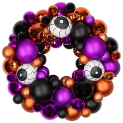 Shatterproof Ball Ornament Halloween Wreath - 13-Inch, Unlit