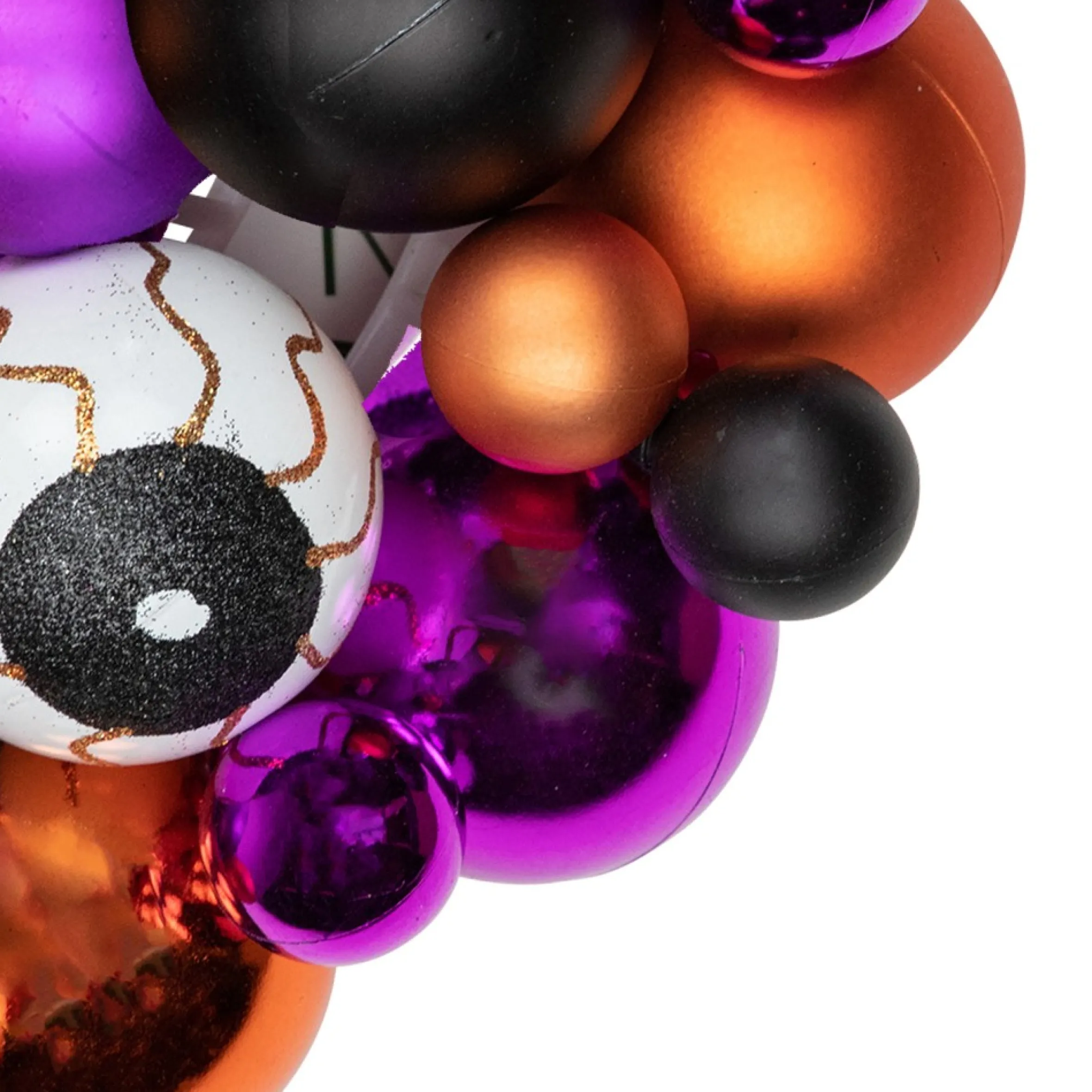 Shatterproof Ball Ornament Halloween Wreath - 13-Inch, Unlit