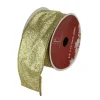 Shimmering Gold Metallic Ribbed Wired Craft Ribbon 2.5" X 10 Yards