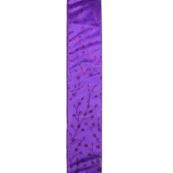 Shimmering Purple Tree Wired Christmas Craft Ribbon 2.5" X 10 Yards
