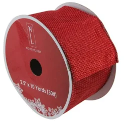 Shimmering Red Wired Christmas Craft Ribbon 2.5" X 10 Yards