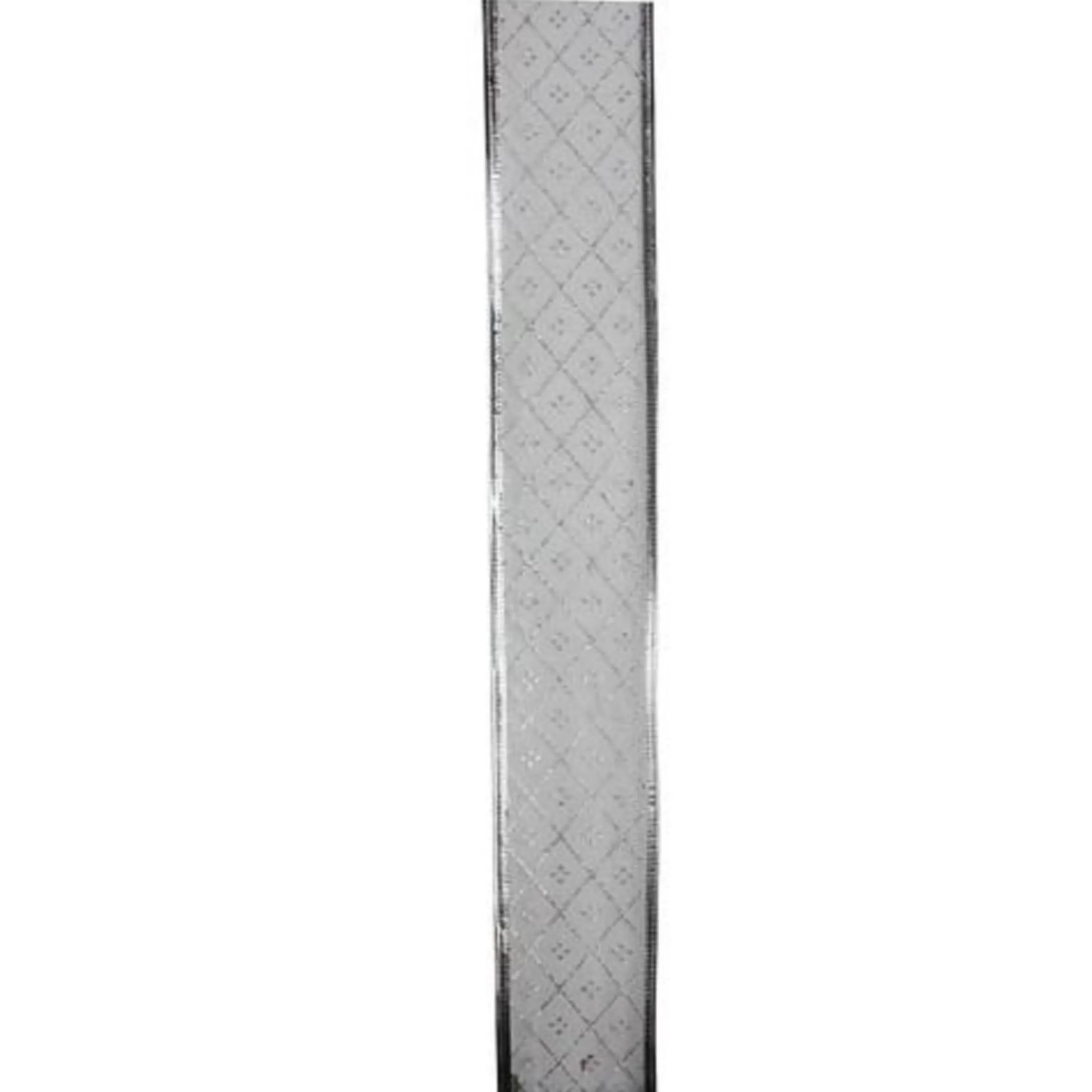Shimmering Silver Diamond Christmas Wired Craft Ribbon 2.5" X 10 Yards