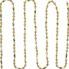 9' Shiny And Matte Gold Beaded Christmas Garland, Unlit