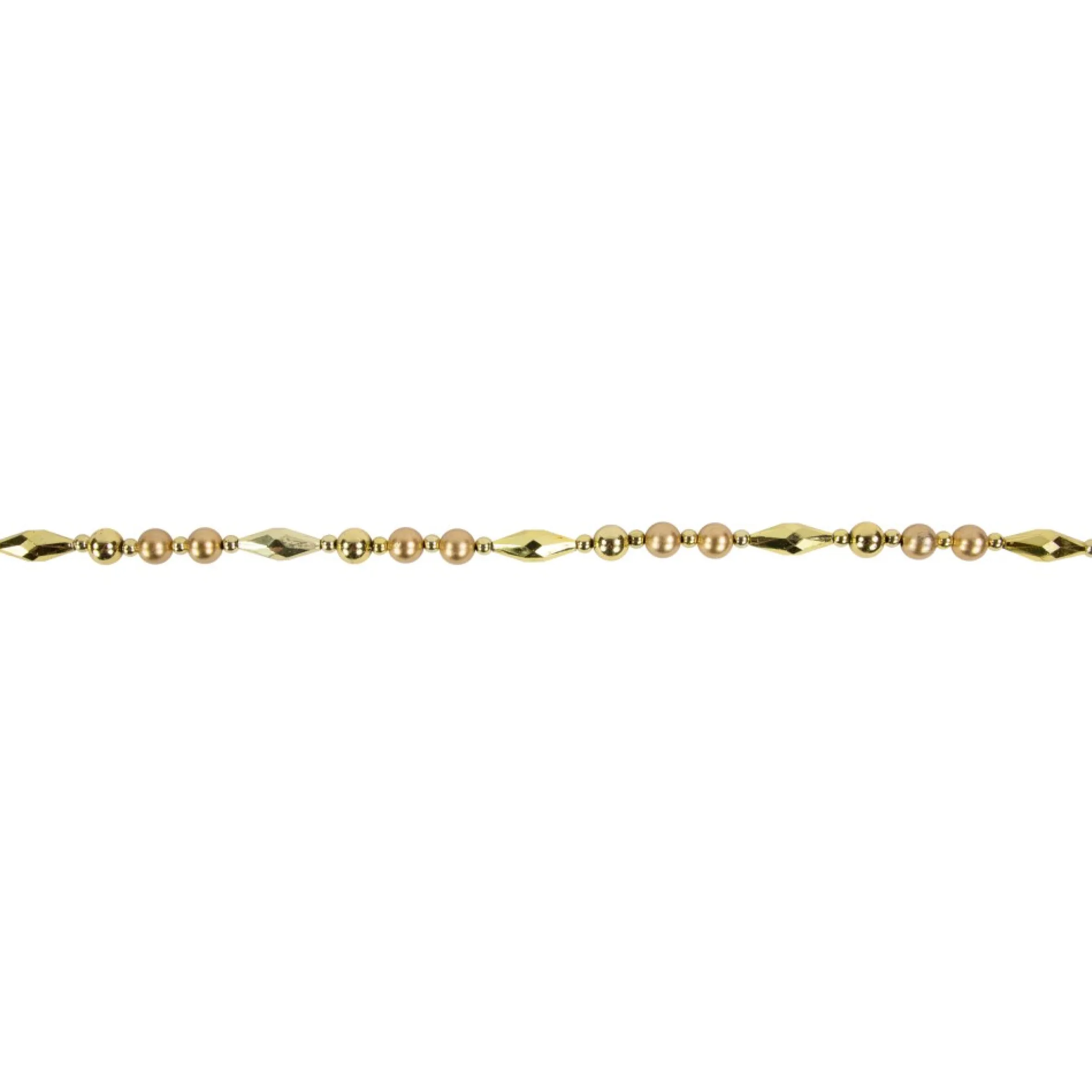 9' Shiny And Matte Gold Beaded Christmas Garland, Unlit