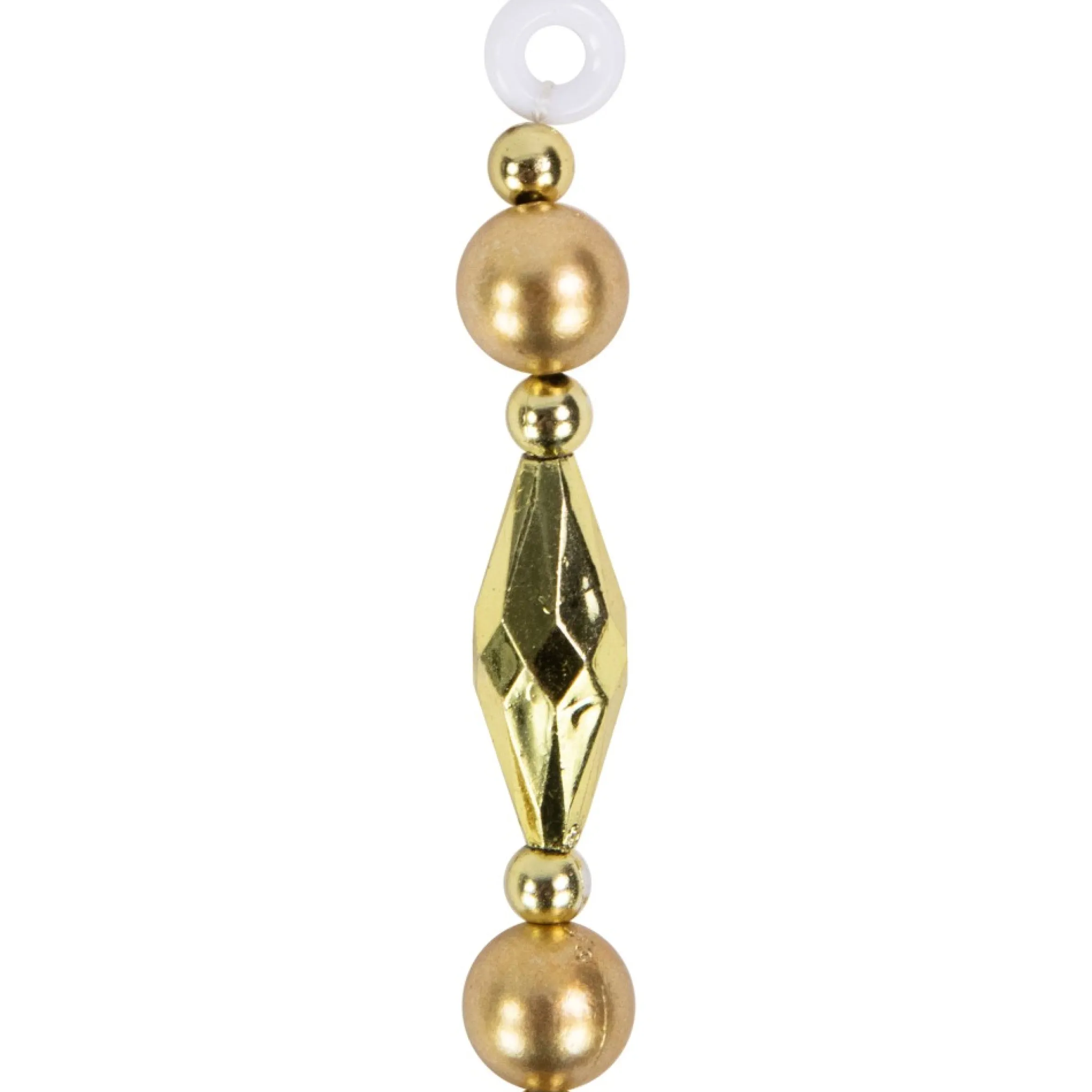 9' Shiny And Matte Gold Beaded Christmas Garland, Unlit