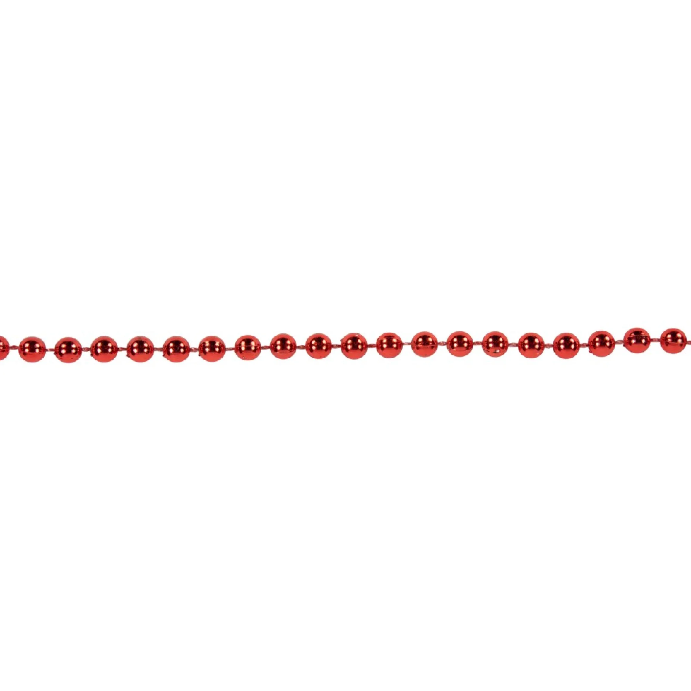 15' Shiny Crimson Red Beaded Christmas Garland - Unlit
