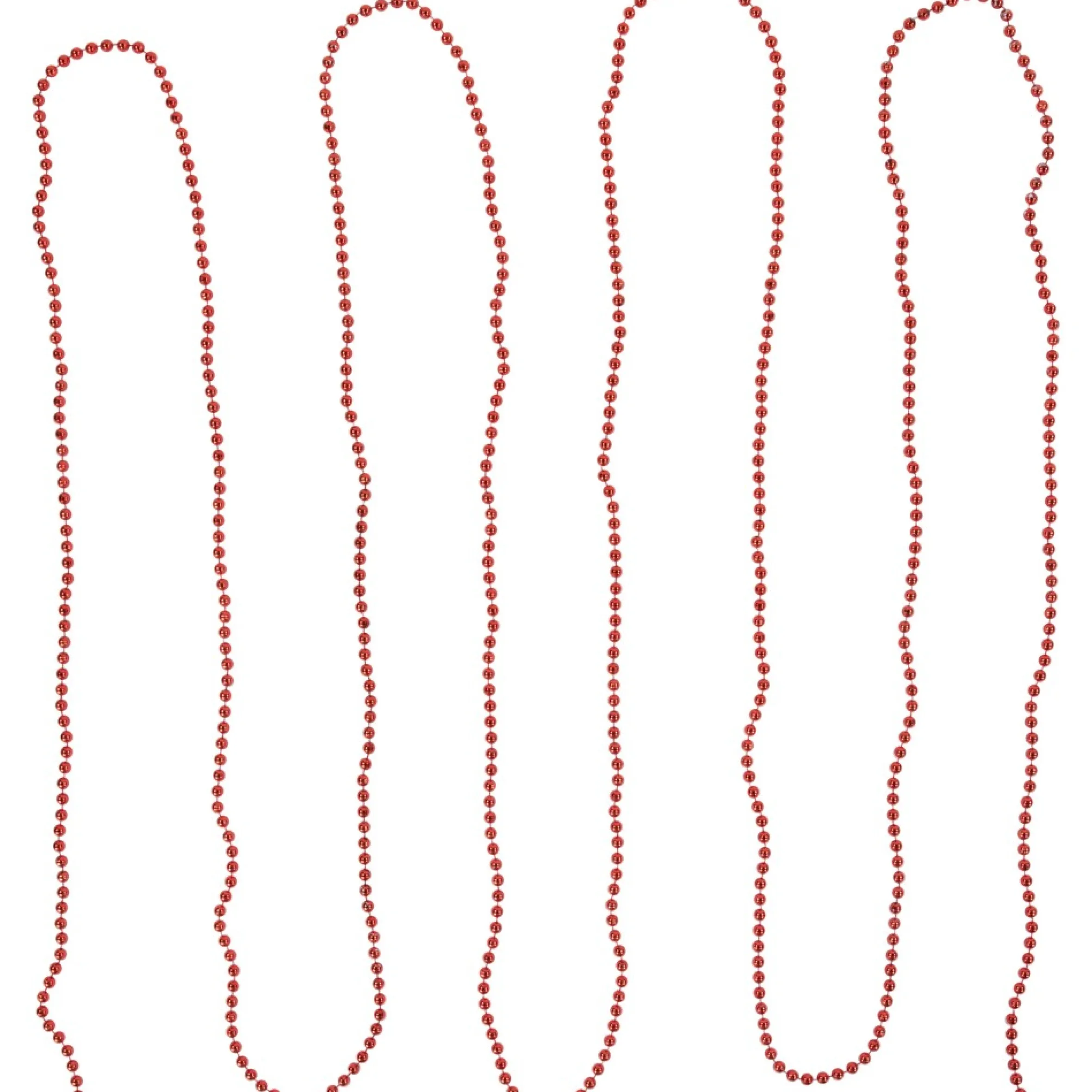 15' Shiny Crimson Red Beaded Christmas Garland - Unlit