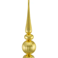 54" Shiny Gold And Glittered Topiary Finial Tower Commercial Christmas Decoration