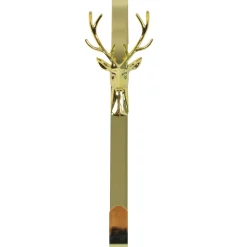 15.25" Shiny Gold Reindeer Over The Door Christmas Wreath Hanger
