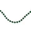 15' Shiny Metallic Green Beaded Christmas Garland - Unlit