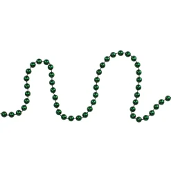 15' Shiny Metallic Green Beaded Christmas Garland - Unlit