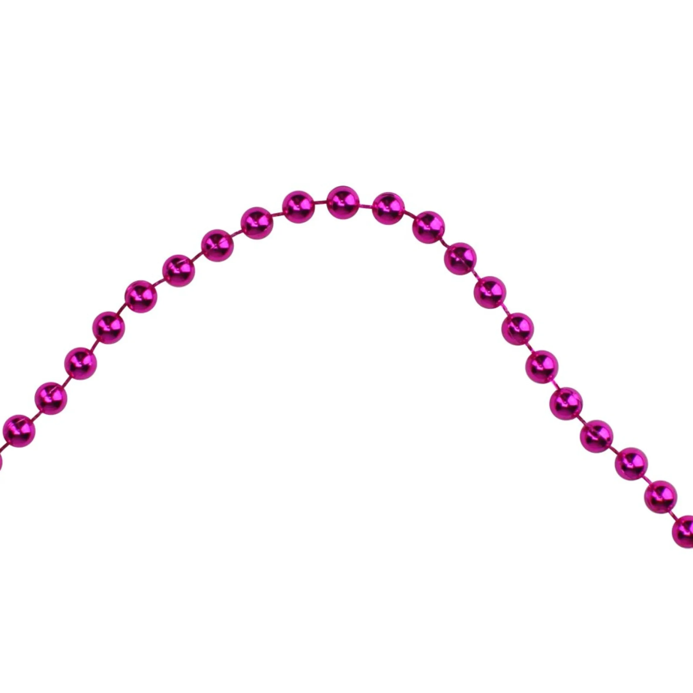 15' Shiny Metallic Pink Beaded Christmas Garland, Unlit