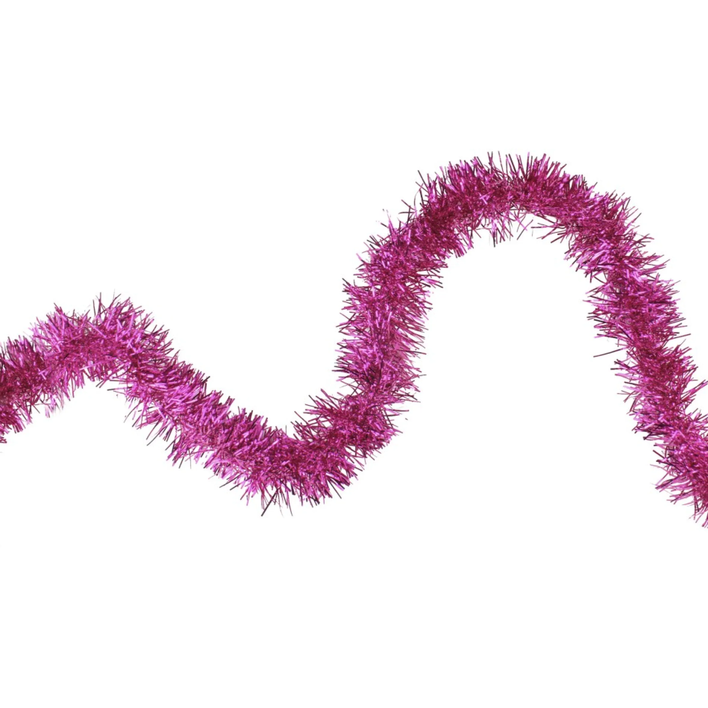 Shiny Pink Traditional Tinsel Garland - 50 Feet, Unlit