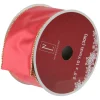 Shiny Red And Gold Solid Wired Christmas Craft Ribbon 2.5" X 10 Yards