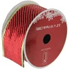 Shiny Red And Gold Striped Wired Christmas Craft Ribbon 2.5" X 10 Yards