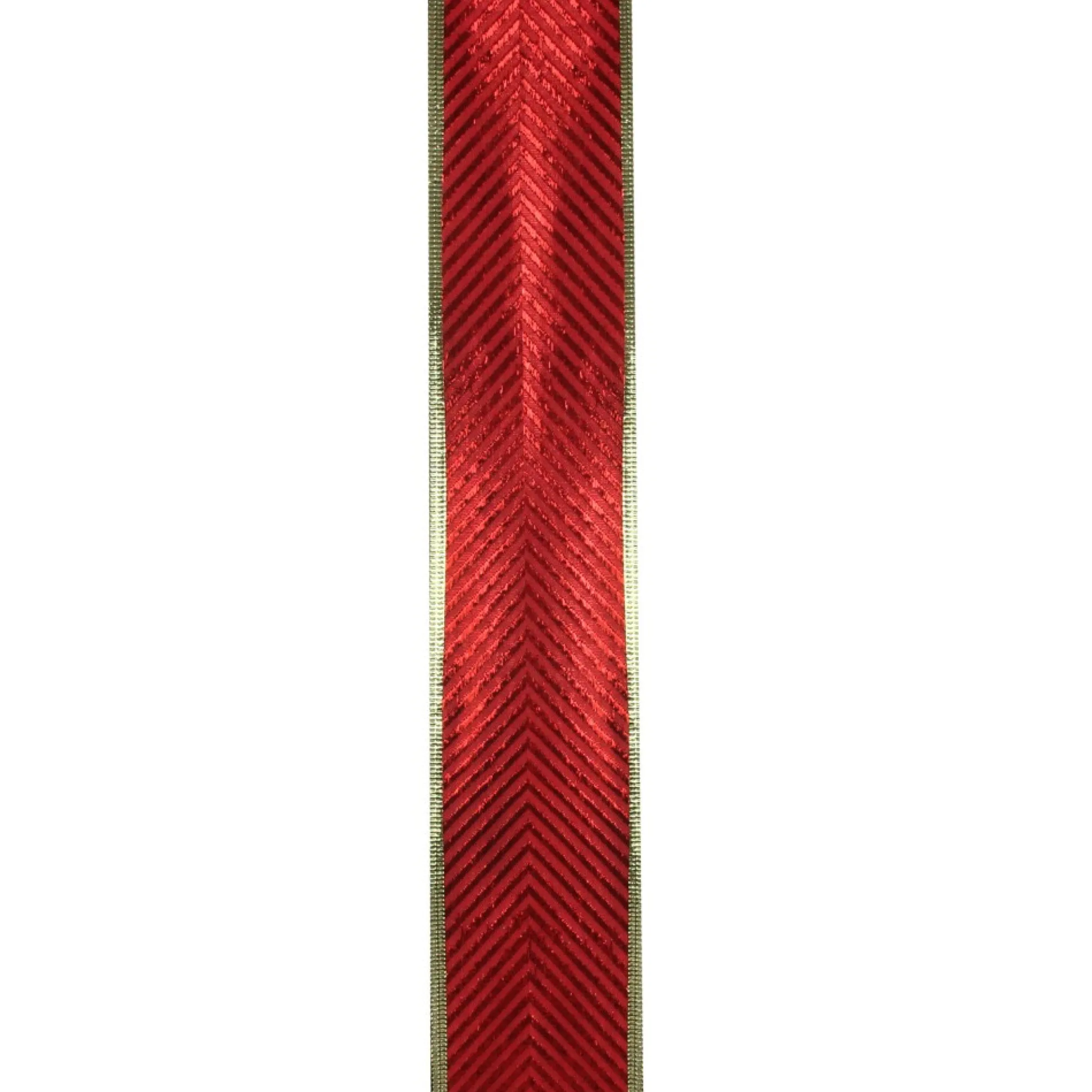 Shiny Red And Gold Striped Wired Christmas Craft Ribbon 2.5" X 10 Yards