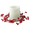 9" Shiny Red Berries Artificial Christmas Candle Holder Ring
