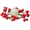 7" Shiny Red Berries Artificial Christmas Candle Ring