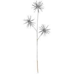 24" Shiny Silver Glitter Starburst Artificial Christmas Spray