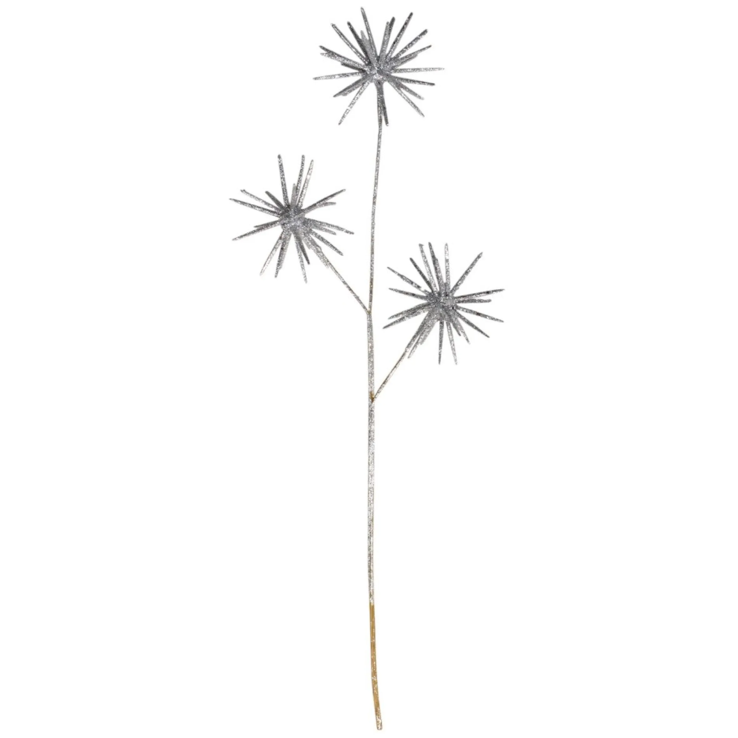 24" Shiny Silver Glitter Starburst Artificial Christmas Spray