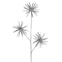 24" Shiny Silver Glitter Starburst Artificial Christmas Spray