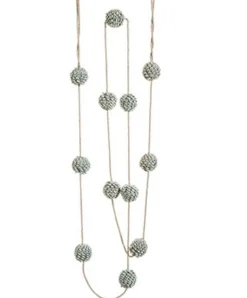 6' Silent Luxury Blue-Gray Twisted Pom Pom Christmas Garland - Unlit