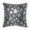 16.5" Silver And Black Trees Christmas Square Throw Pillow