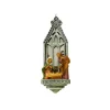 6.25" Silver And Brown Fontanini Holy Family Mirrored Arch Christmas Nativity Ornament