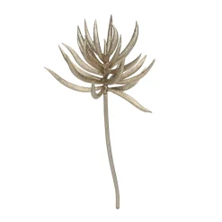 9.5" Silver And Brown Glittered Aeonium Artificial Christmas Spray