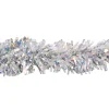 25'silver And Clear Metallic Specialty Holographic Twist Novelty Christmas Garland