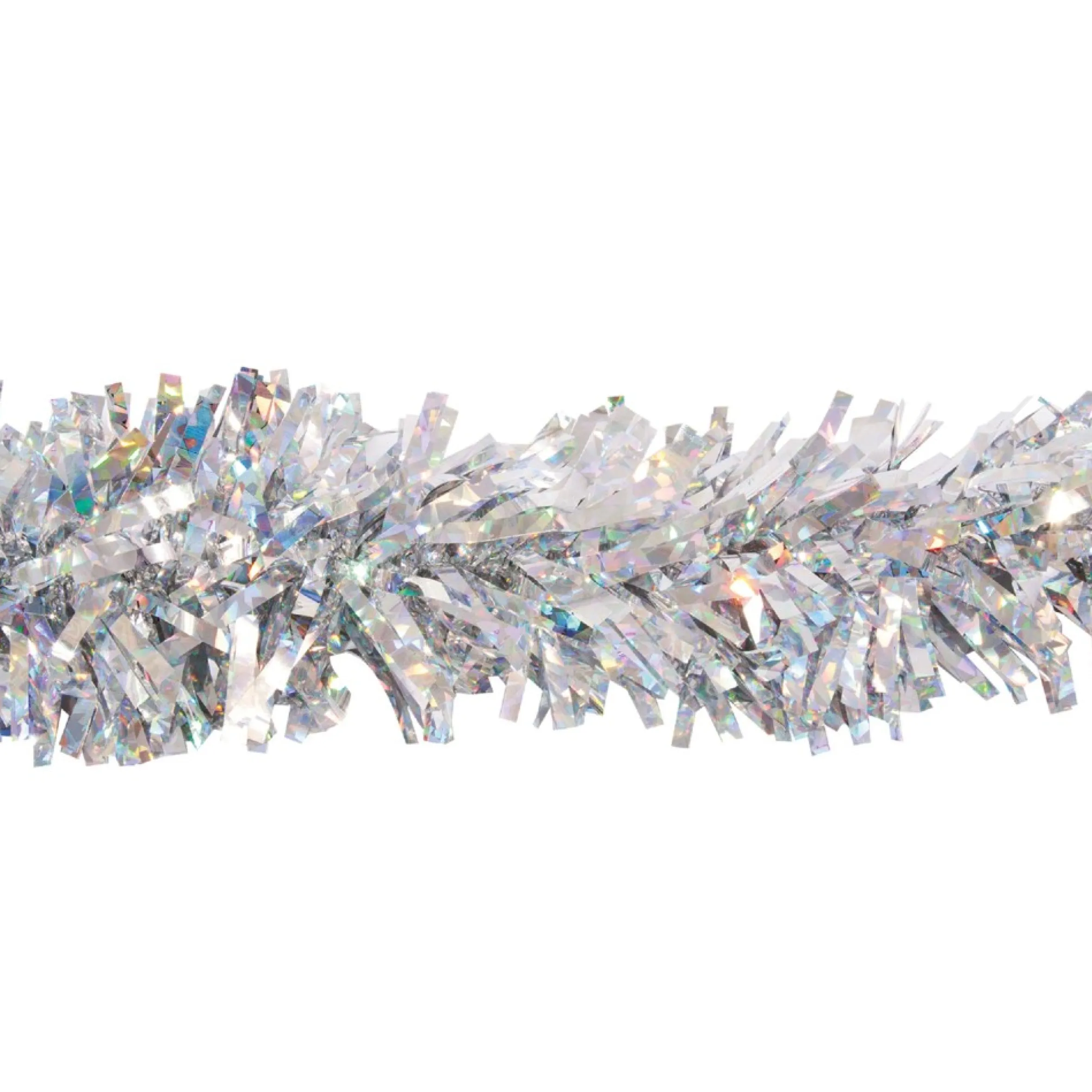 25'silver And Clear Metallic Specialty Holographic Twist Novelty Christmas Garland