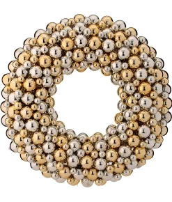 24" Silver And Gold Deluxe Mixed Ball Artificial Christmas Wreath