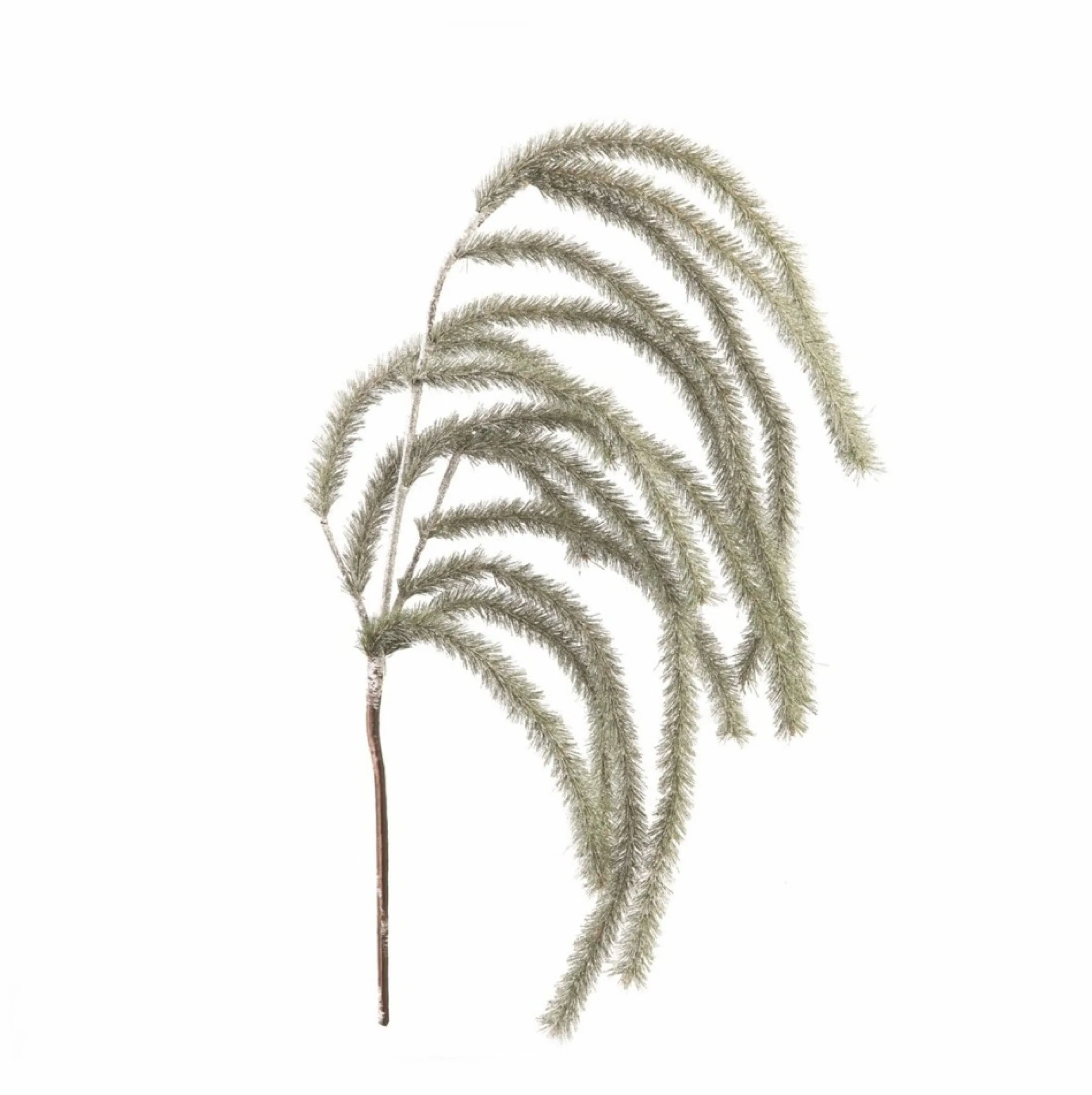 45" Silver And Green Glitter Weeping Pine Artificial Christmas Spray