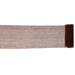 Silver And Red Sparkling Christmas Craft Ribbon 6" X 4 Yards