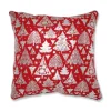 16.5" Silver And Red Trees Christmas Square Throw Pillow